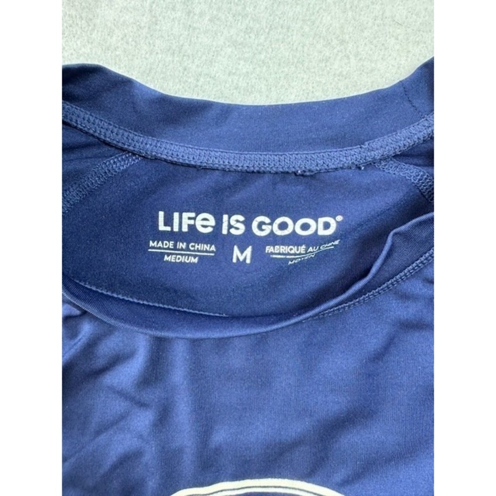 Life Is Good Blue USA Flag Trees Lightweight Long Sleeve Polyester Shirt MED - Picture 3 of 10